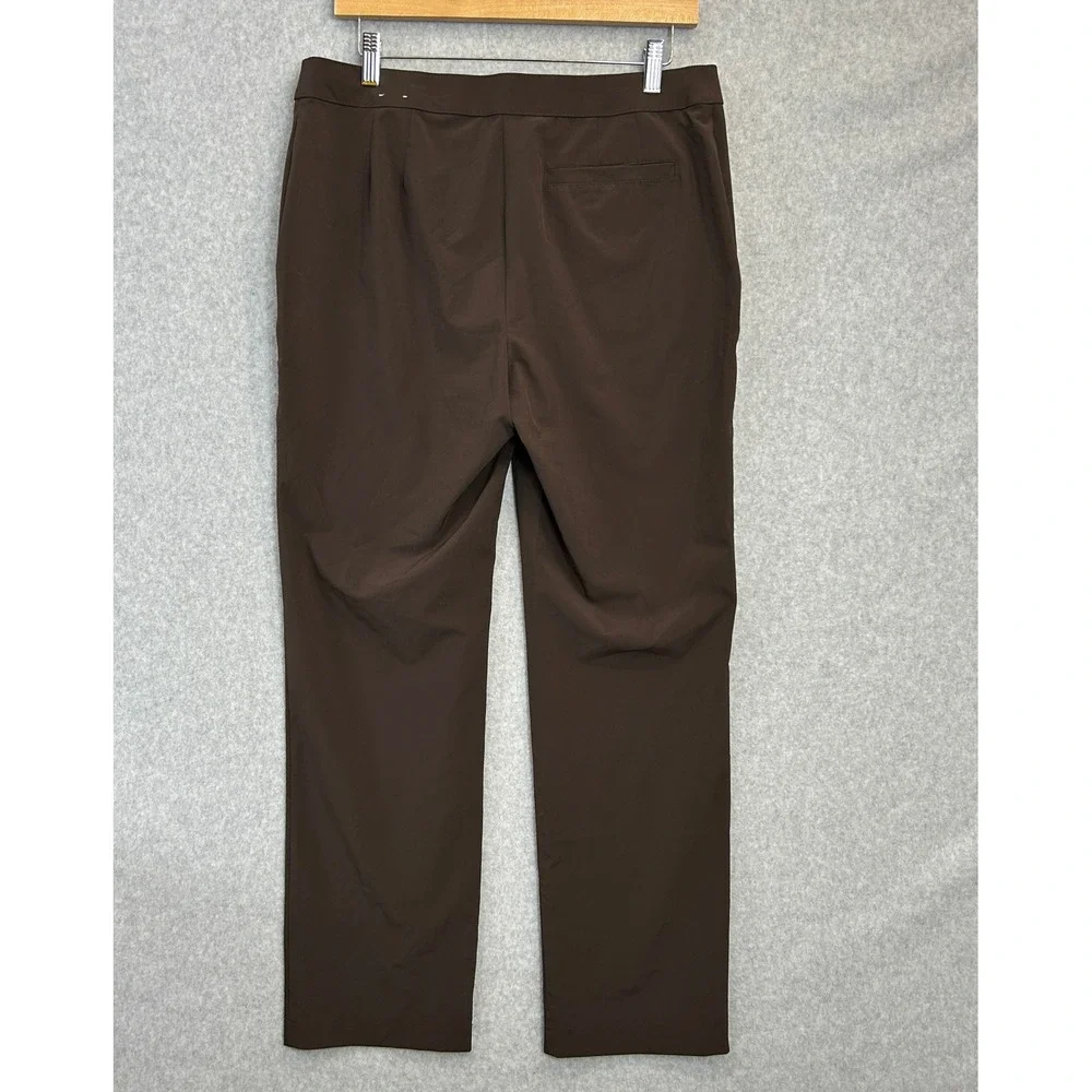 Weekends by Chico's Pants Brown Straight Leg Stretch Trousers Womens Size 1 (8)
